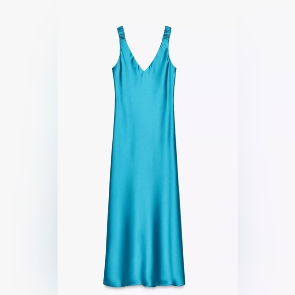 🔥🔥Zara Elegant Teal Sleeveless Dress - Picture 2 of 2